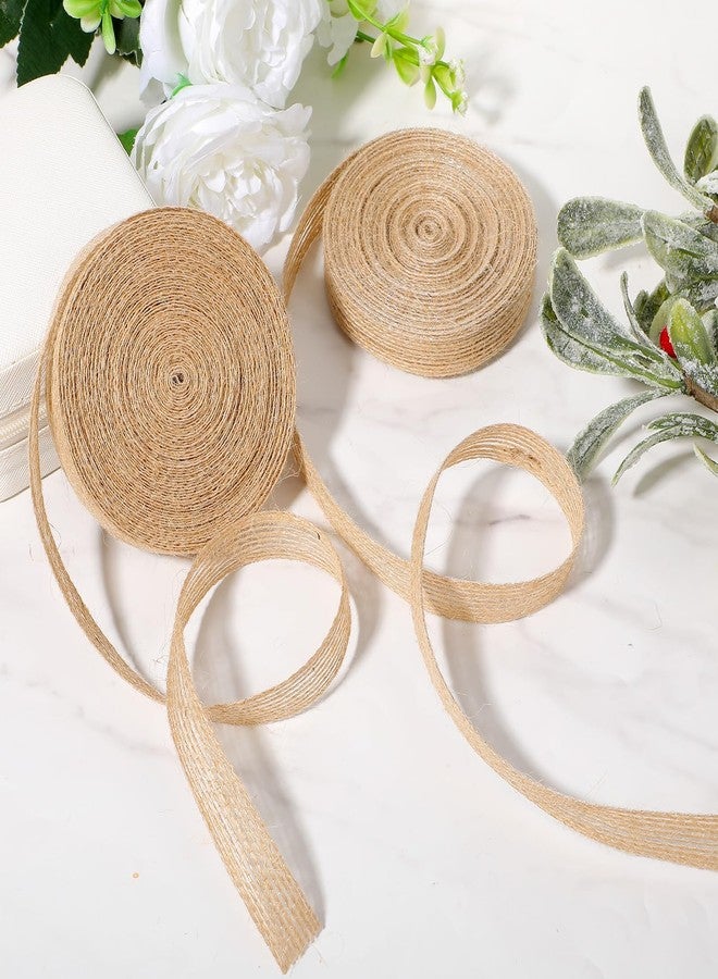 Eldraqth 2 Rolls Burlap Ribbon, 1/2 Inch X 10 Yards Natural Jute Ribbon Brown Ribbons for Crafts, Gift Wrapping, Big Bow, Wreath, Tree, Weddings, Parties, Outdoor Decoration, Thanksgiving, Christmas - Image 4